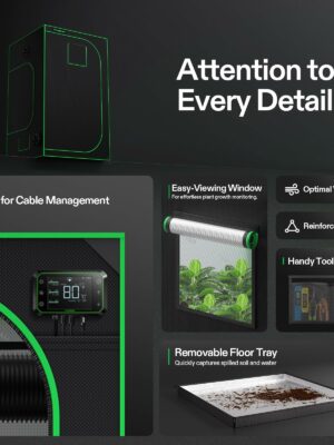 Vivosun 4×4 Hydroponic Grow Tent, 48″x48″x80″, Lightproof Mylar, Durable Metal Frame