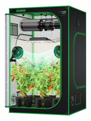 Vivosun 4x4 Hydroponic Grow Tent, 48"x48"x80", Lightproof Mylar, Durable Metal Frame