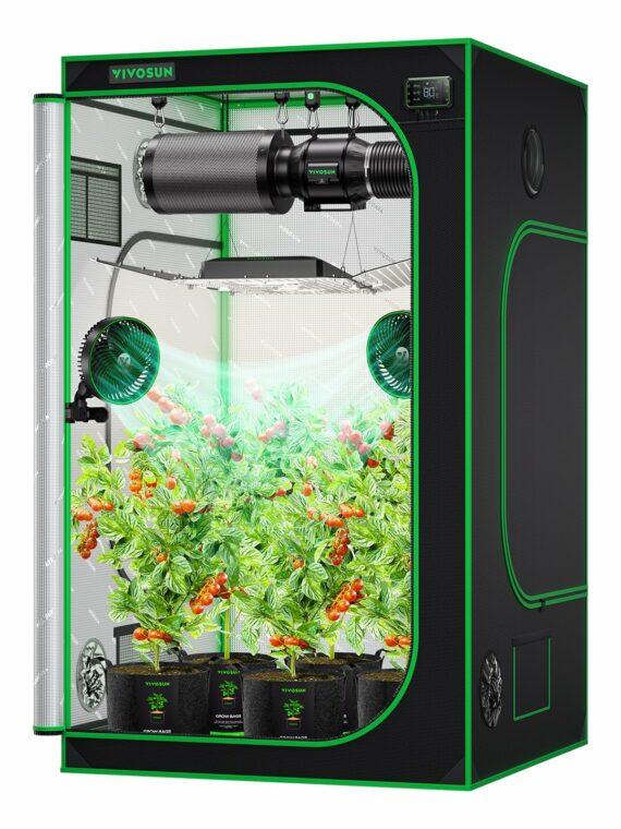 Vivosun 4x4 Hydroponic Grow Tent, 48"x48"x80", Lightproof Mylar, Durable Metal Frame