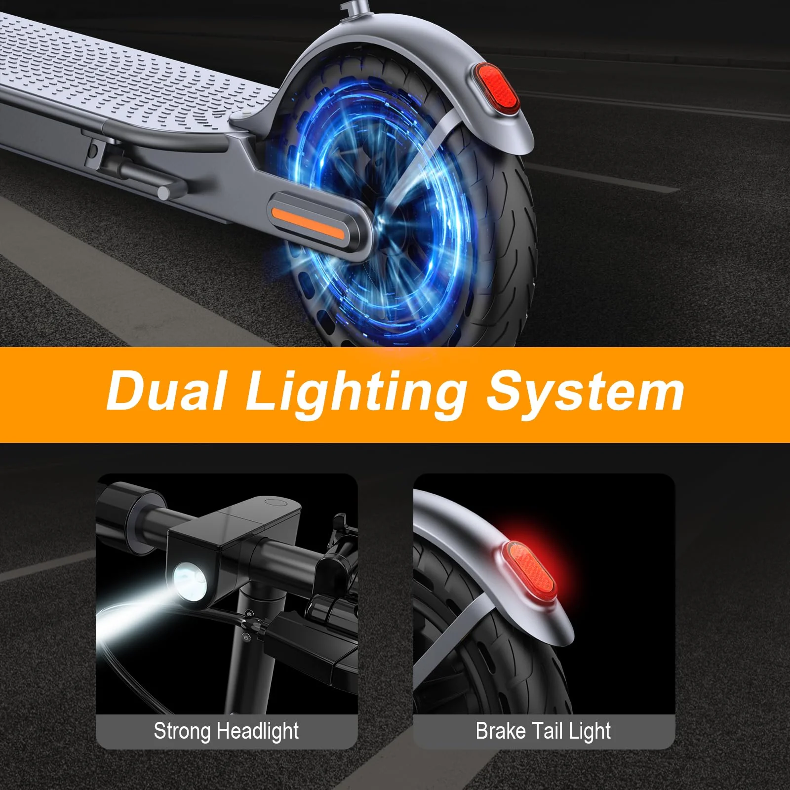 VOLPAM SP03 Folding Electric Scooter, 350W Motor, 19 MPH, 21-Mile Range, App Control, Solid Tires, UL2272 Certified