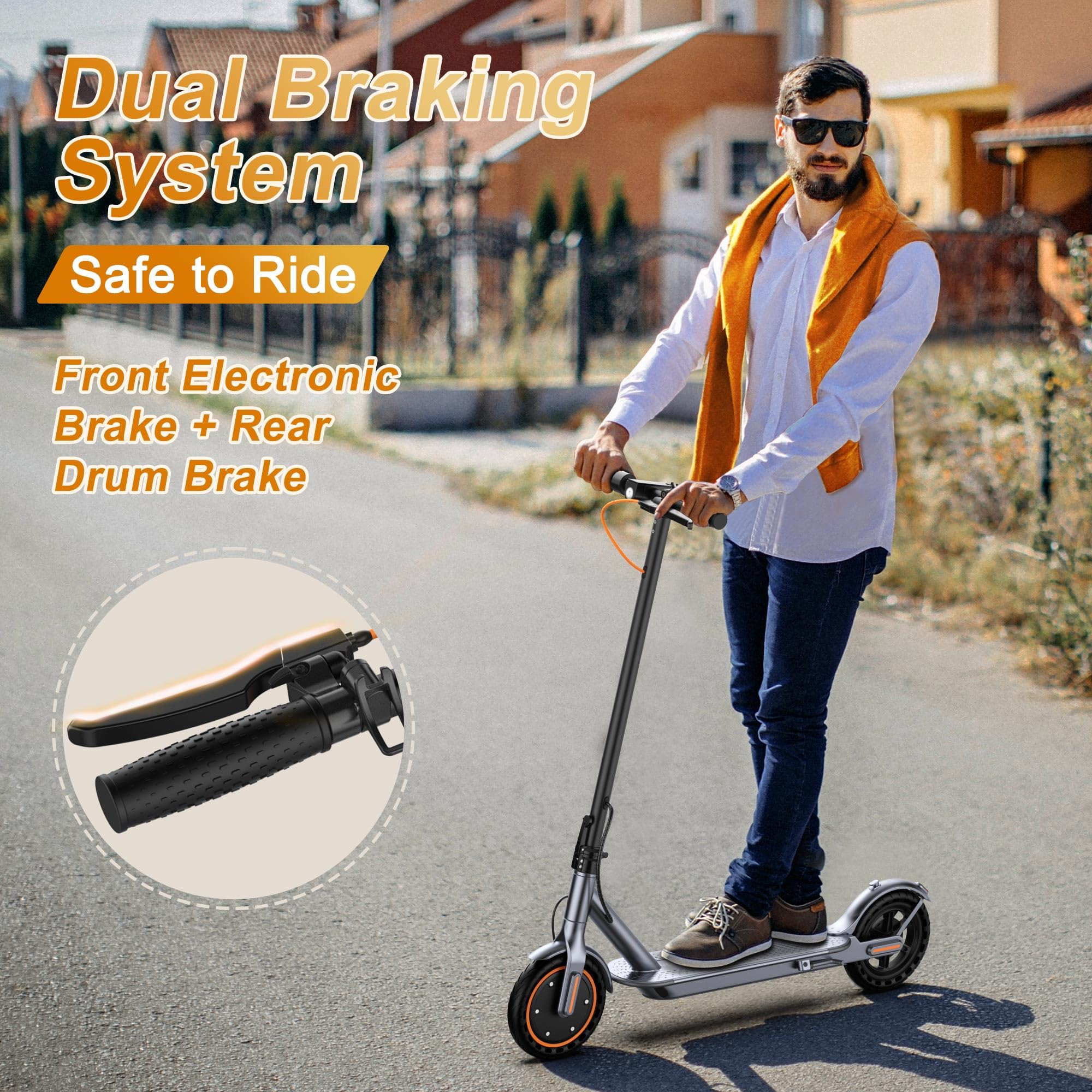 VOLPAM SP03 Folding Electric Scooter, 350W Motor, 19 MPH, 21-Mile Range, App Control, Solid Tires, UL2272 Certified