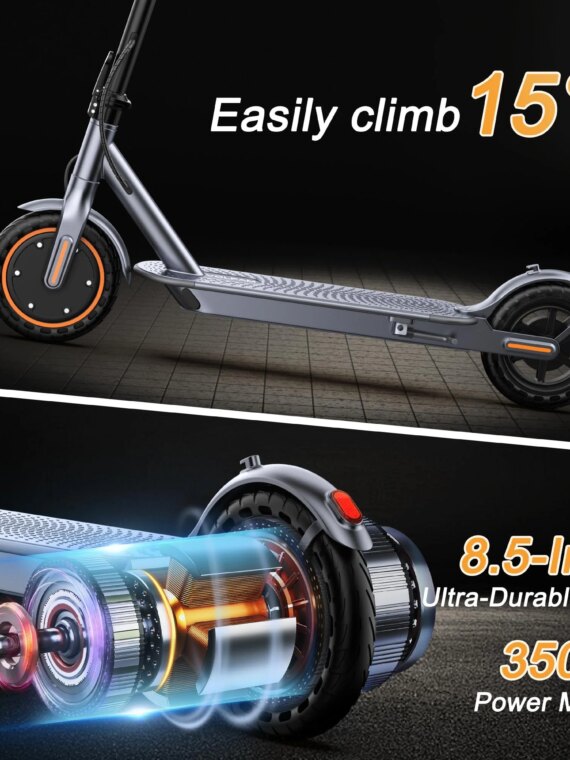 VOLPAM SP03 Folding Electric Scooter, 350W Motor, 19 MPH, 21-Mile Range, App Control, Solid Tires, UL2272 Certified