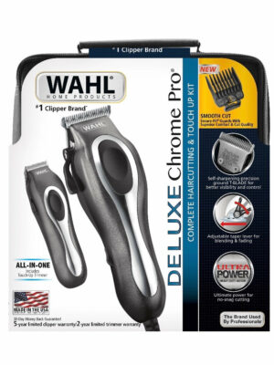 Wahl Deluxe Chrome Pro Hair Clipper & Trimmer Kit, 25-Piece Set