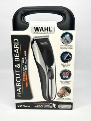Wahl Haircut & Beard Clippers Kit, Cordless/Cord, 22 Pieces, Stainless Steel Blades, 60 Min Run Time