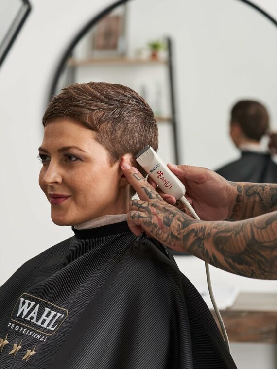 Wahl Professional Classic White Peanut Beard Trimmer & Hair Clipper Kit with 4 Guide Combs