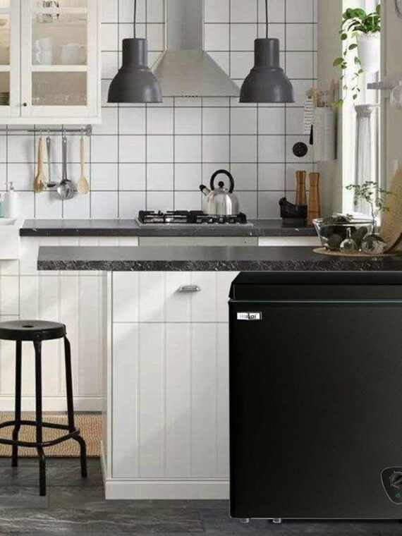 Wanai 3.5 Cu Ft Chest Freezer, Black, Energy-Efficient with Removable Basket and Adjustable Temp Control