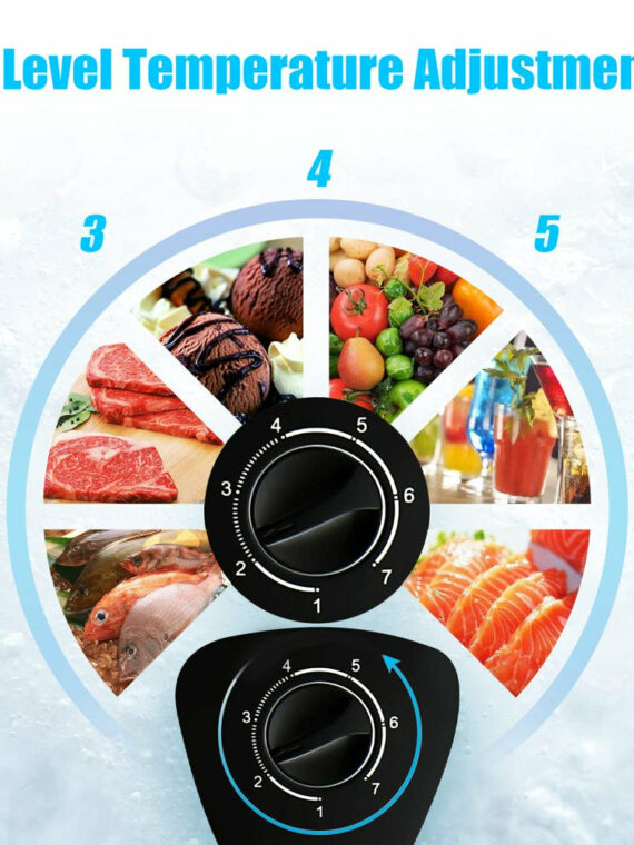 Wanai 3.5 Cu Ft Chest Freezer, Black, Energy-Efficient with Removable Basket and Adjustable Temp Control