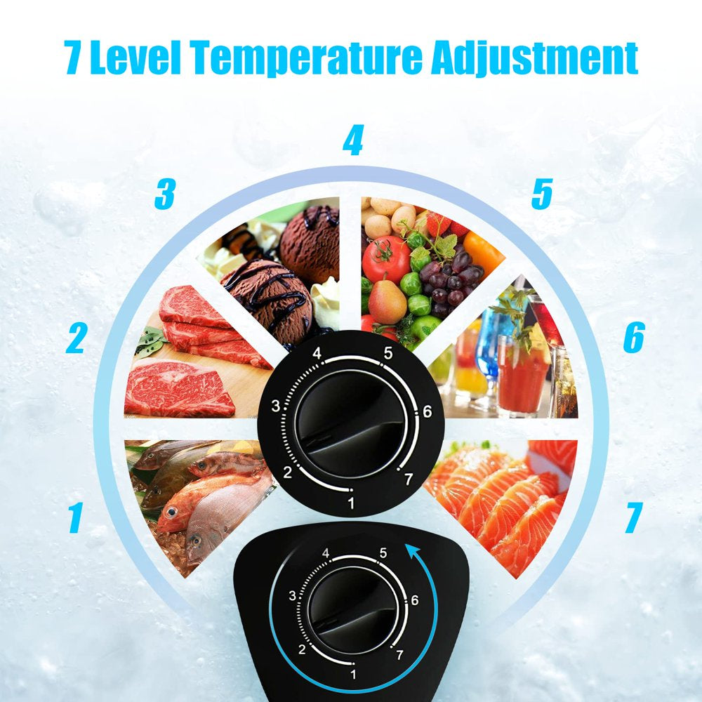 Wanai 3.5 Cu Ft Chest Freezer, Black, Energy-Efficient with Removable Basket and Adjustable Temp Control