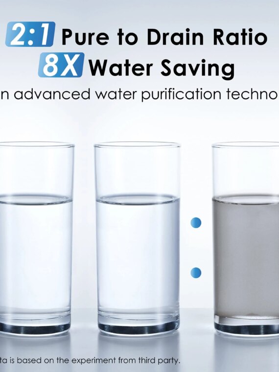 Waterdrop G3 Tankless Reverse Osmosis System, 8-Stage Filtration, NSF Certified, Smart Display Faucet, 600 GPD Capacity