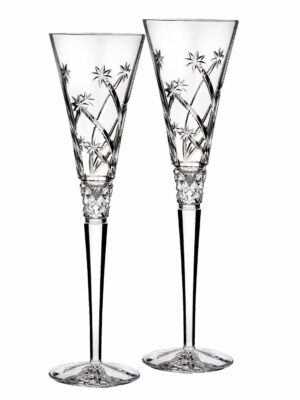 Waterford Wishes Believe Champagne Flute Pair, Crystal, 11" Tall, Elegant Gift Box