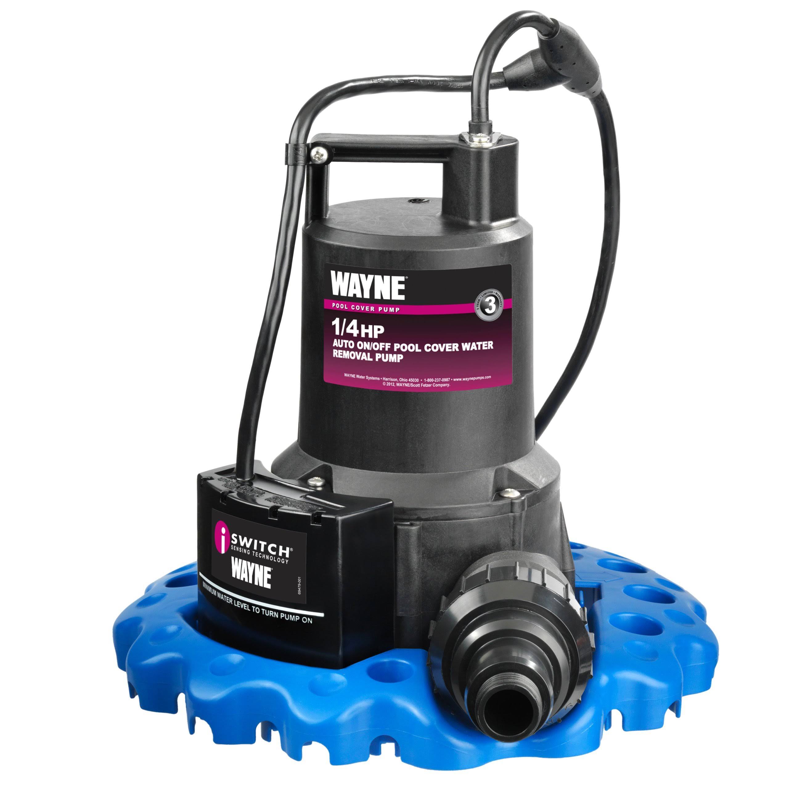 Wayne 1/4 HP Thermoplastic Pool Cover Pump with Auto On/Off & Freeze Protection