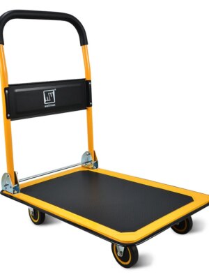 Wellmax Foldable Push Cart Dolly - 330 lbs Capacity, Heavy-Duty Hand Truck with Swivel Wheels
