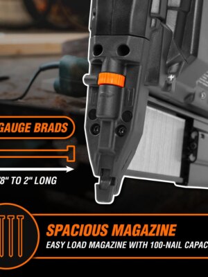 WEN 20V Max Cordless 18-Gauge Brad Nailer Kit with 2.0Ah Battery & Charger