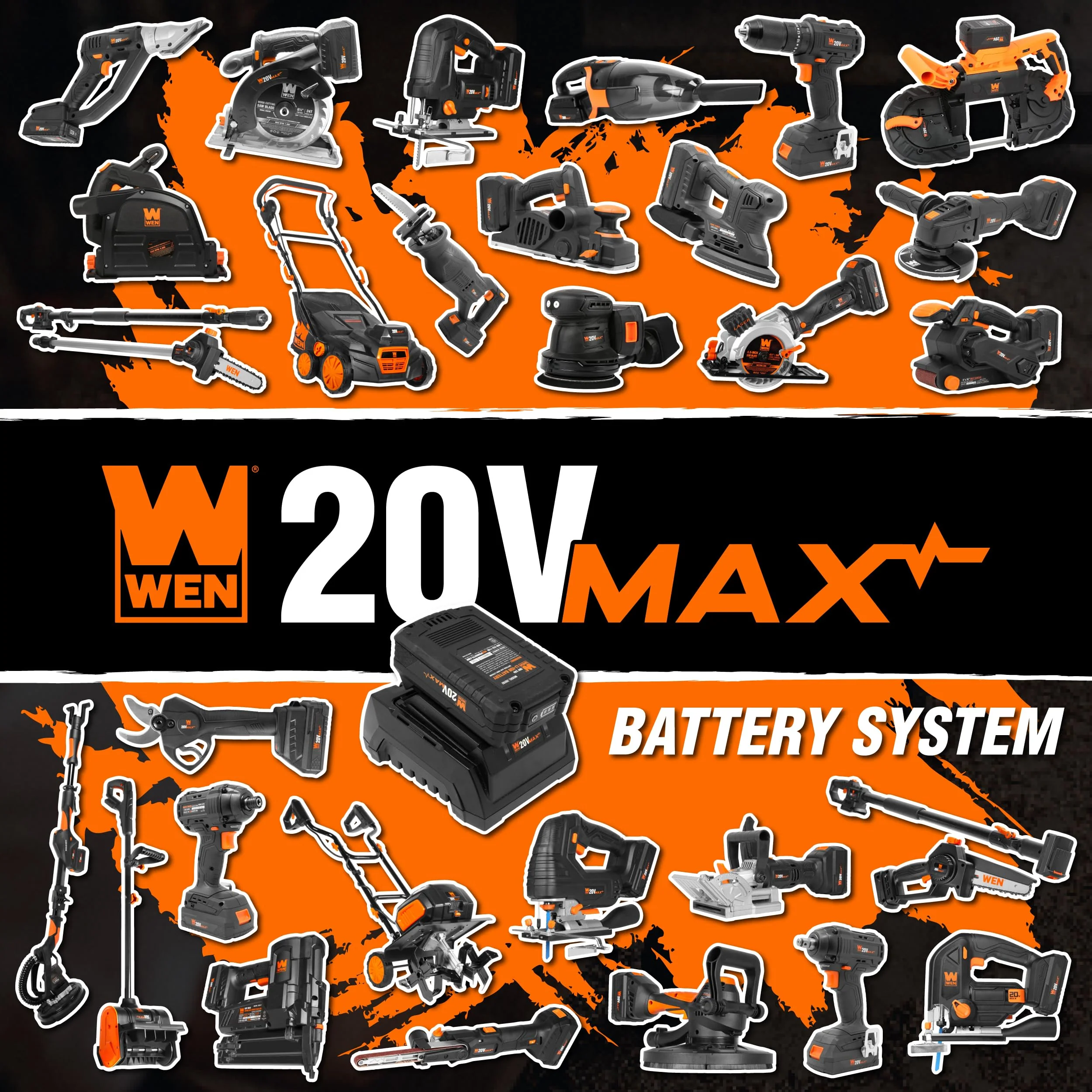 WEN 20V Max Cordless 18-Gauge Brad Nailer Kit with 2.0Ah Battery & Charger