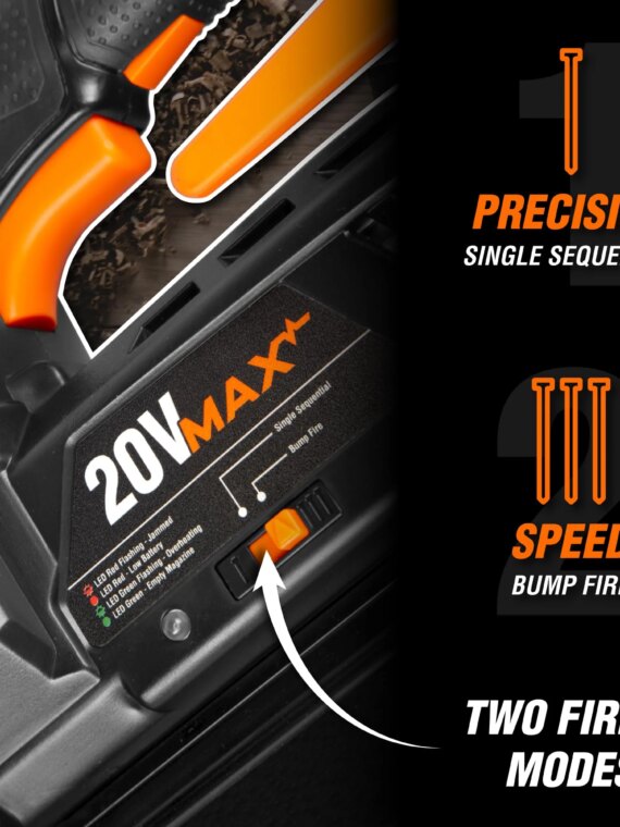 WEN 20V Max Cordless 18-Gauge Brad Nailer Kit with 2.0Ah Battery & Charger