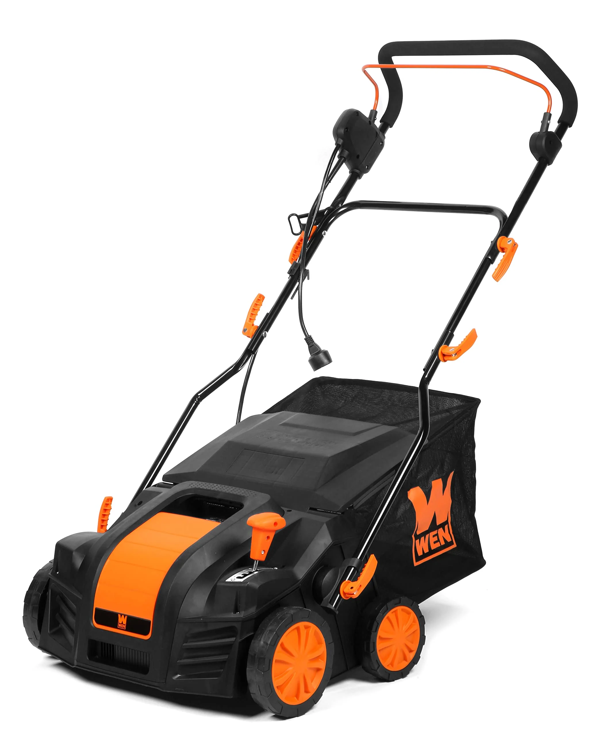 WEN Electric Dethatcher & Scarifier, 16-Inch, 15-Amp, 5-Position Height, 24 Steel Tines, 20-Blade Scarifying, with Collection Bag