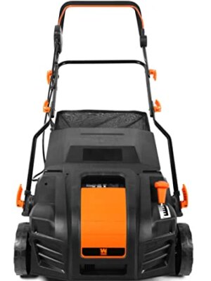 WEN Electric Dethatcher & Scarifier, 16-Inch, 15-Amp, 5-Position Height, 24 Steel Tines, 20-Blade Scarifying, with Collection Bag