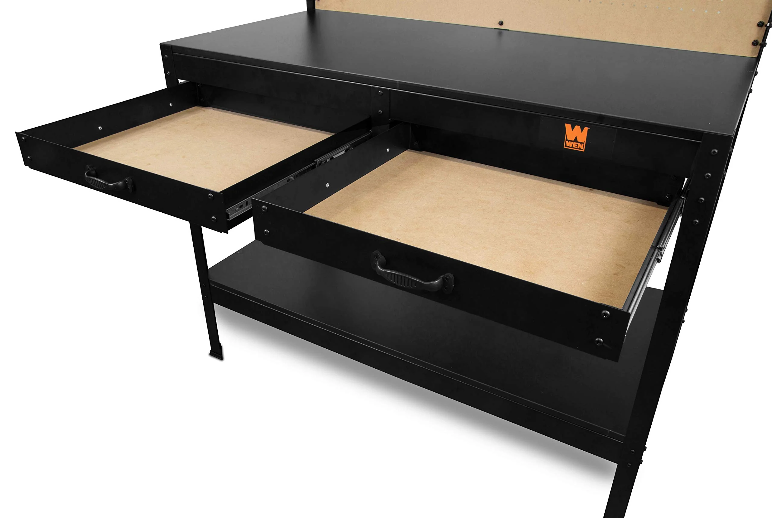WEN WB4723T 48-Inch Workbench with Power Outlets, Light, and Storage Shelves for Woodworkers