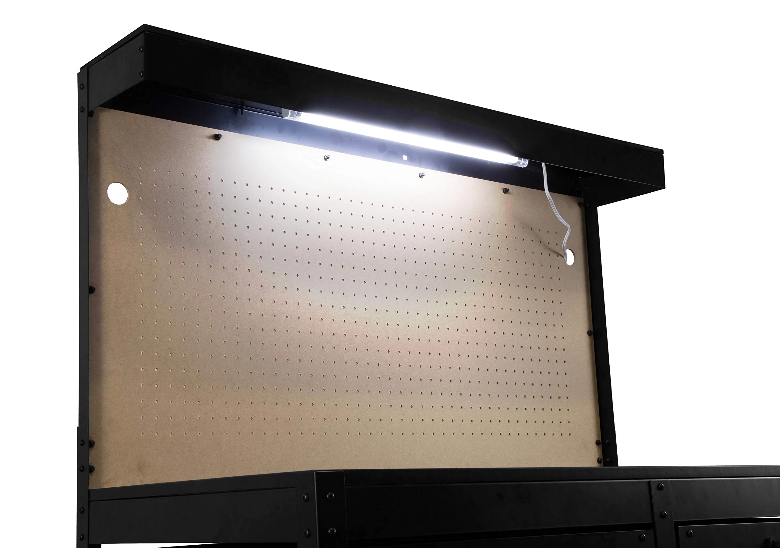 WEN WB4723T 48-Inch Workbench with Power Outlets, Light, and Storage Shelves for Woodworkers