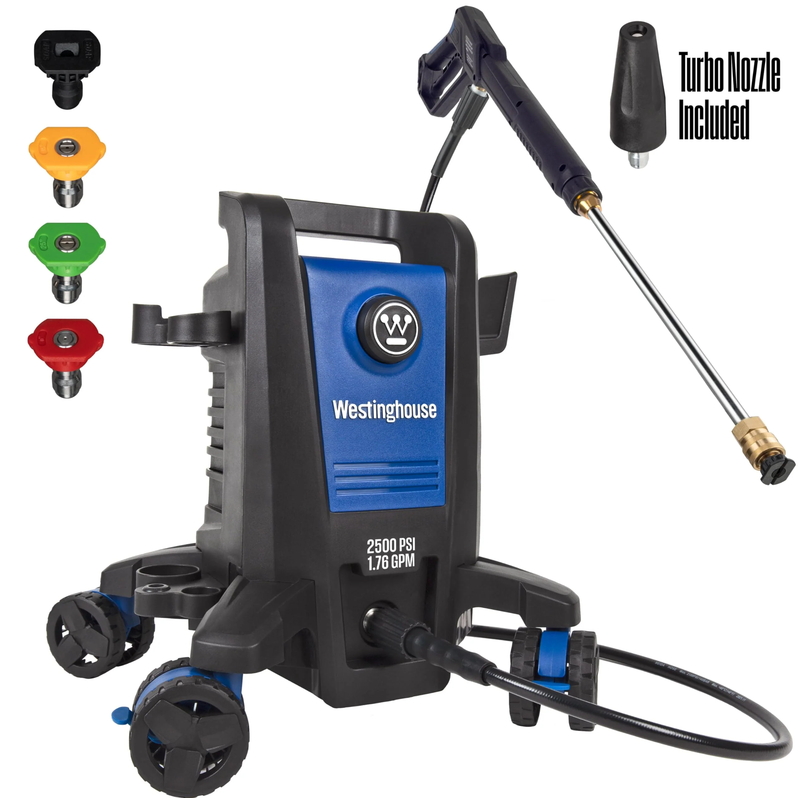 Westinghouse ePX3500 Electric Pressure Washer, 2500 PSI, 1.76 GPM, Compact, 360° Wheels, Quick-Connect Nozzles