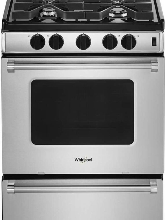 Whirlpool 24" Stainless Steel Freestanding Gas Range with Sealed Burners, ADA Compliant