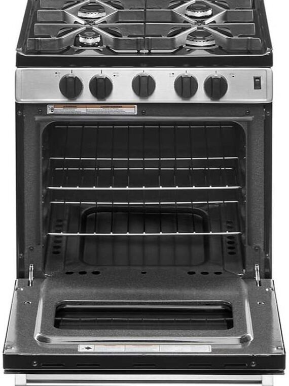 Whirlpool 24" Stainless Steel Freestanding Gas Range with Sealed Burners, ADA Compliant