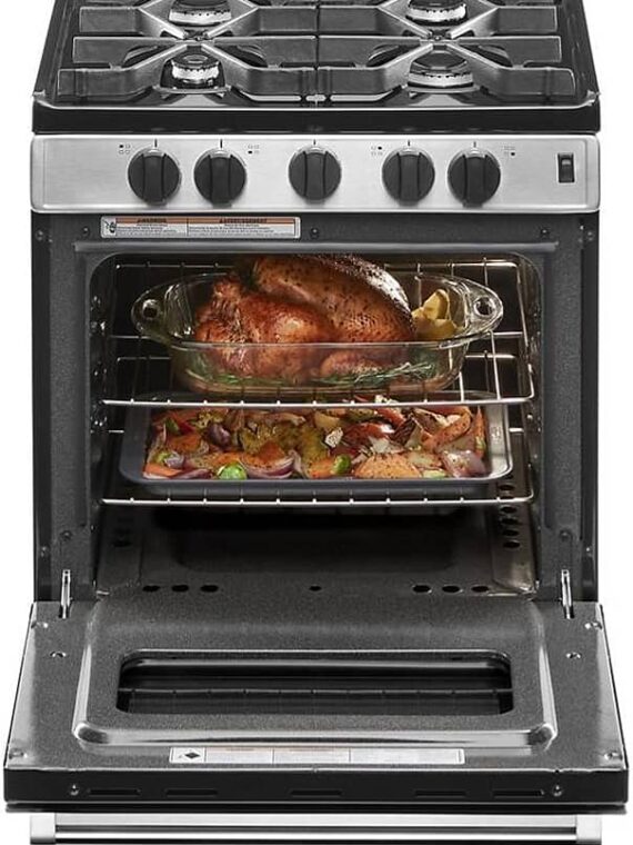 Whirlpool 24" Stainless Steel Freestanding Gas Range with Sealed Burners, ADA Compliant