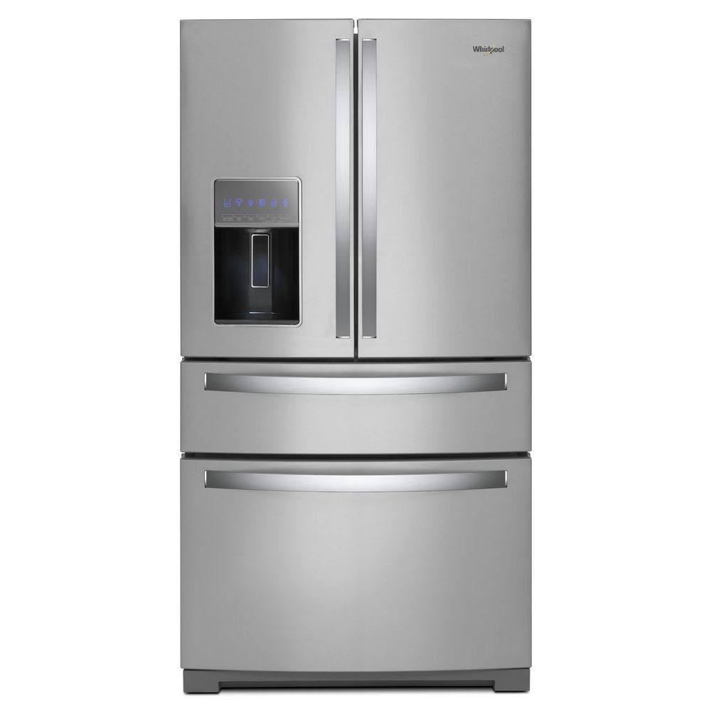 Whirlpool 36" 4-Door Refrigerator with Exterior Drawer, 26 Cu. Ft., Stainless Steel