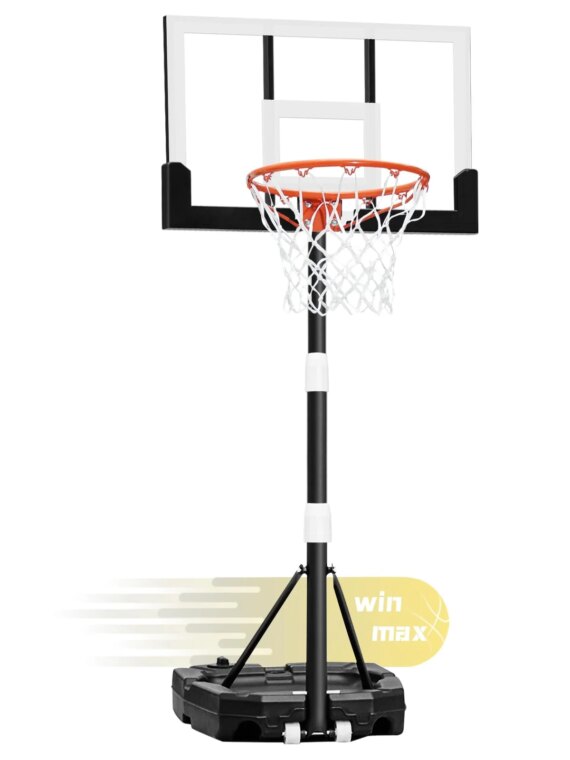 WIN.MAX Kids Basketball Hoop with 29" Adjustable Backboard for Indoor/Outdoor Play, Height 3.2-7.2 ft
