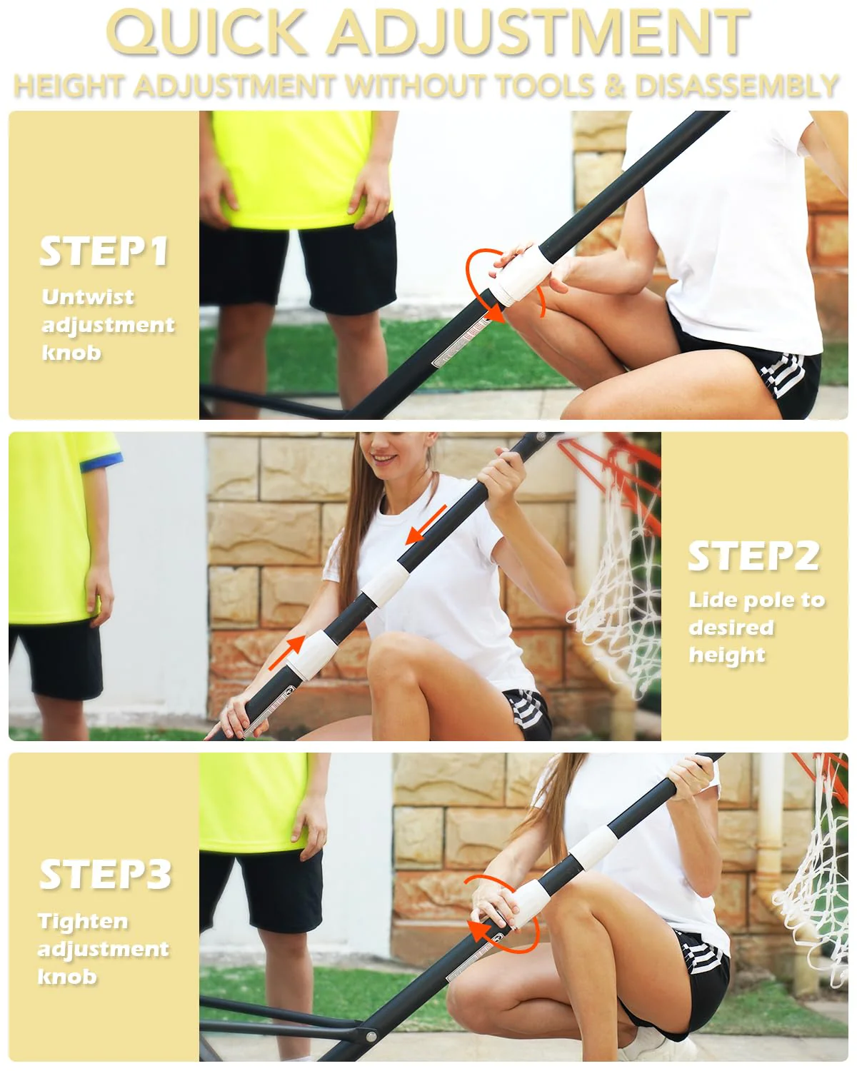 WIN.MAX Kids Basketball Hoop with 29" Adjustable Backboard for Indoor/Outdoor Play, Height 3.2-7.2 ft