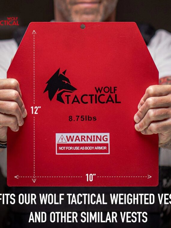 WOLF TACTICAL 8.75LB Weight Vest Plates Pair - Steel, Powder-Coated, Fits Most Vests