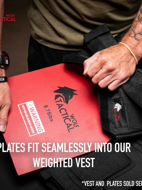 WOLF TACTICAL 8.75LB Weight Vest Plates Pair - Steel, Powder-Coated, Fits Most Vests