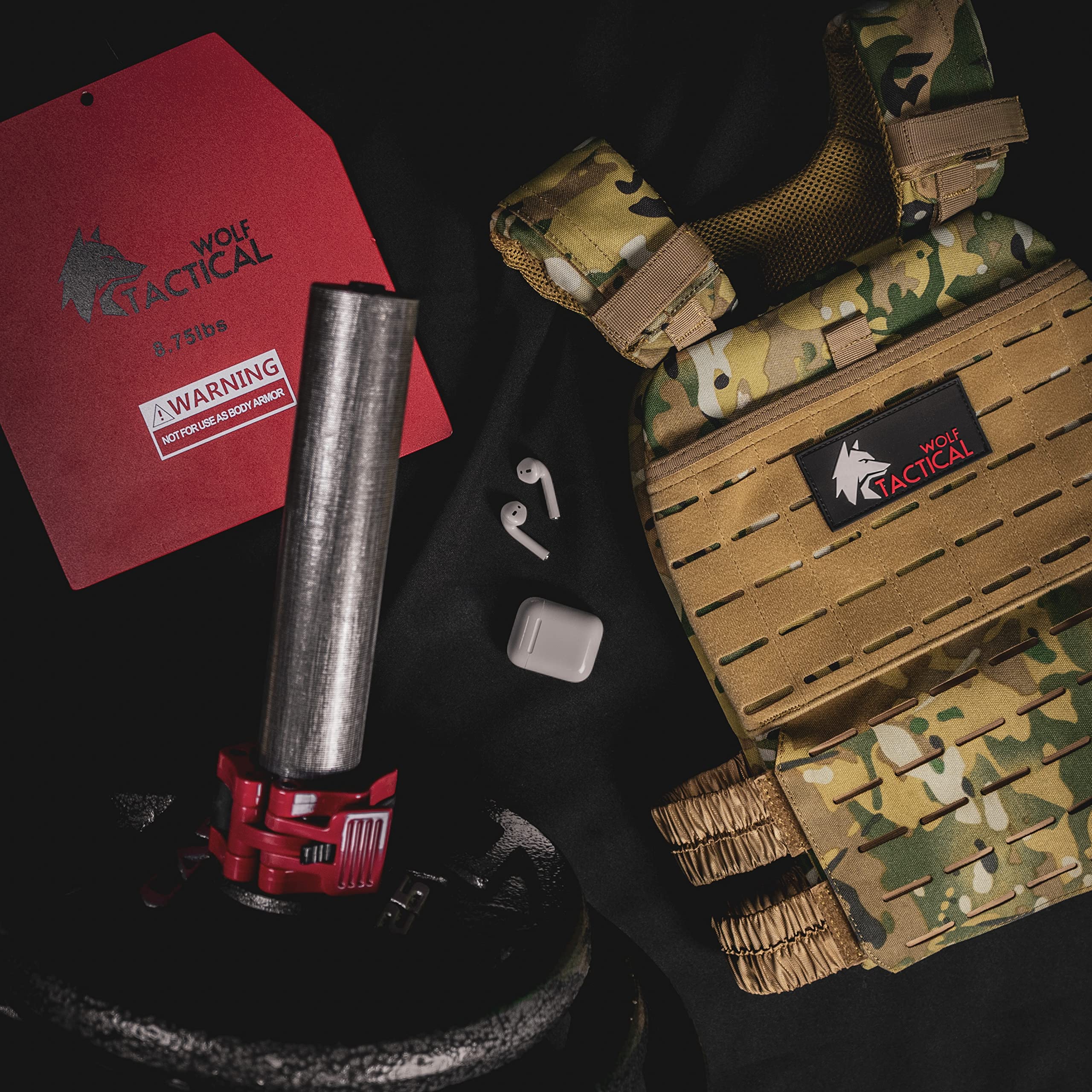 WOLF TACTICAL 8.75LB Weight Vest Plates Pair - Steel, Powder-Coated, Fits Most Vests