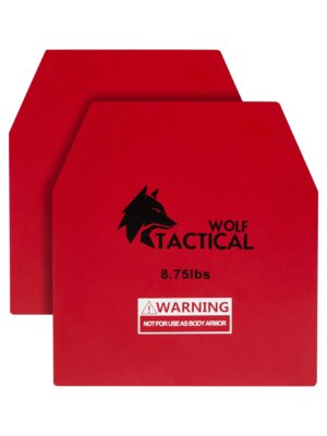 WOLF TACTICAL 8.75LB Weight Vest Plates Pair - Steel, Powder-Coated, Fits Most Vests