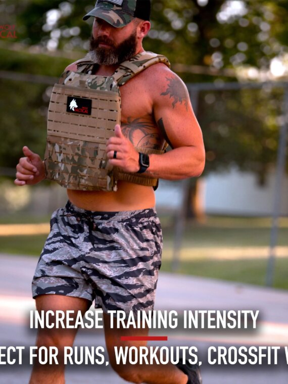 Wolf Tactical Adjustable Weighted Vest for Fitness Training, Breathable, Customizable, Heavy Duty, Fits XS-XL