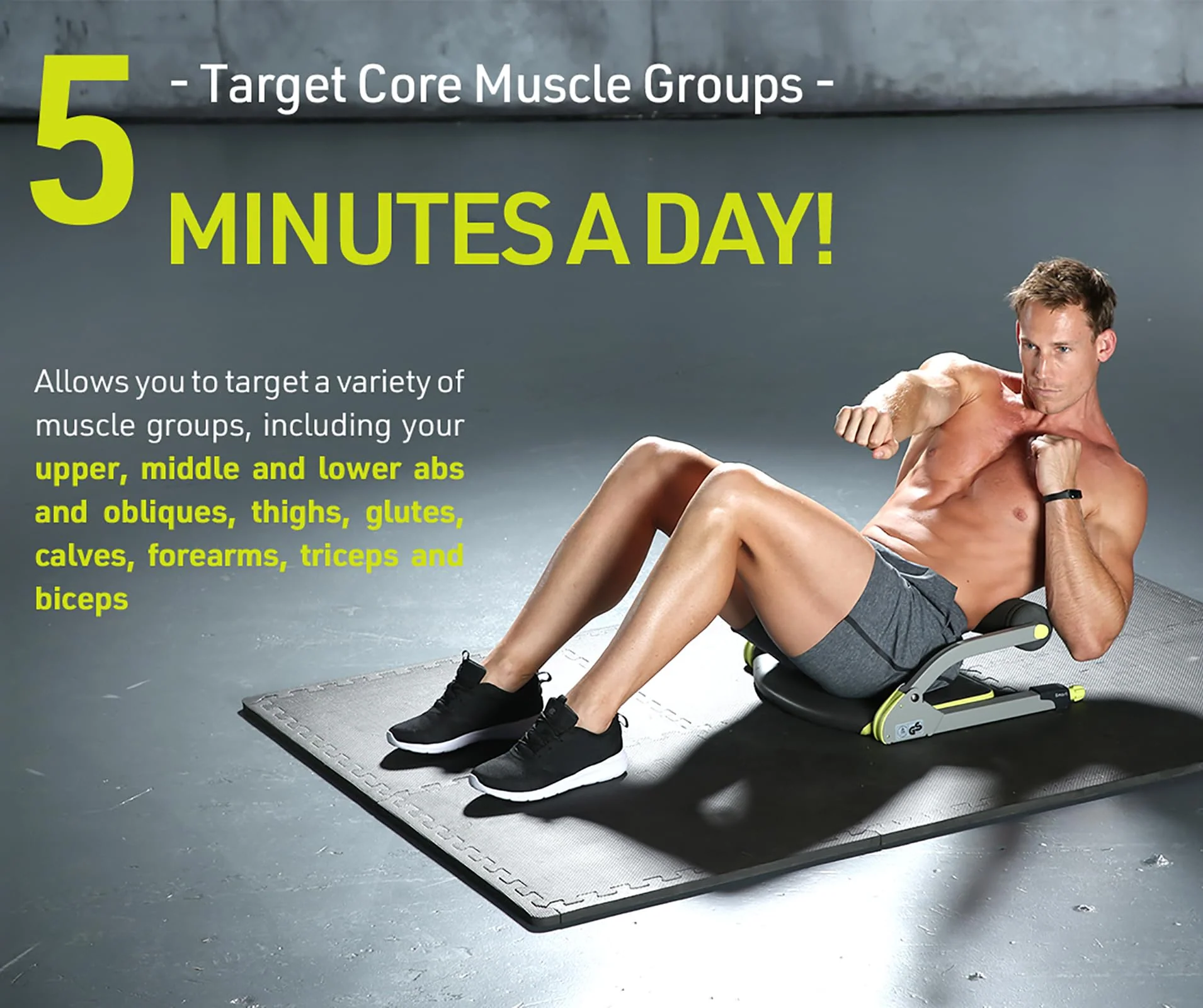 Wonder Core Smart Ab Workout Equipment - Adjustable Resistance, Total Body Fitness, Portable & Foldable Design