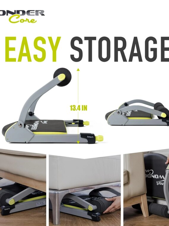 Wonder Core Smart Ab Workout Equipment - Adjustable Resistance, Total Body Fitness, Portable & Foldable Design