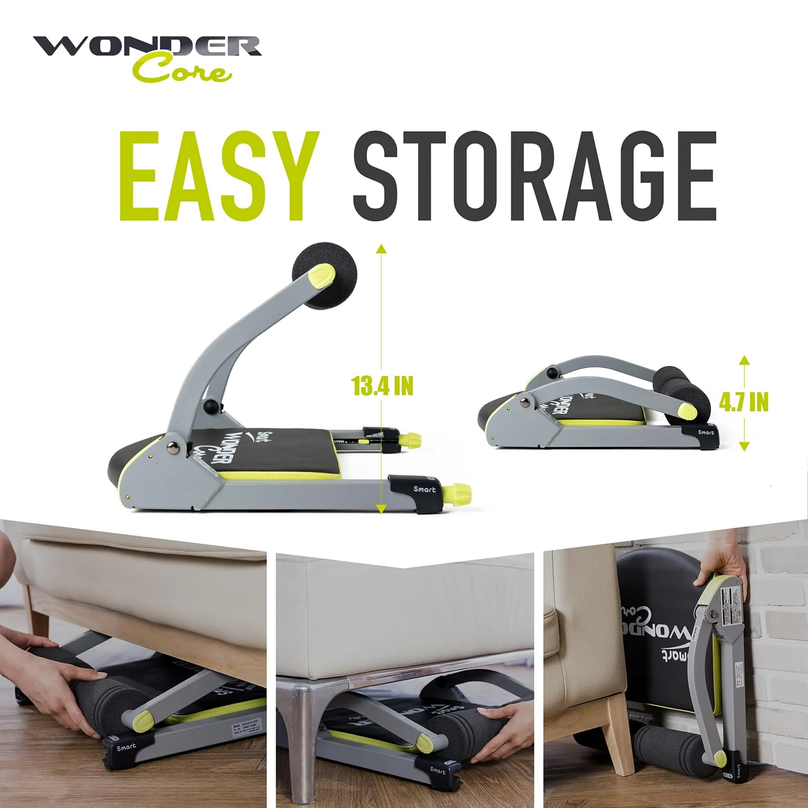 Wonder Core Smart Ab Workout Equipment - Adjustable Resistance, Total Body Fitness, Portable & Foldable Design
