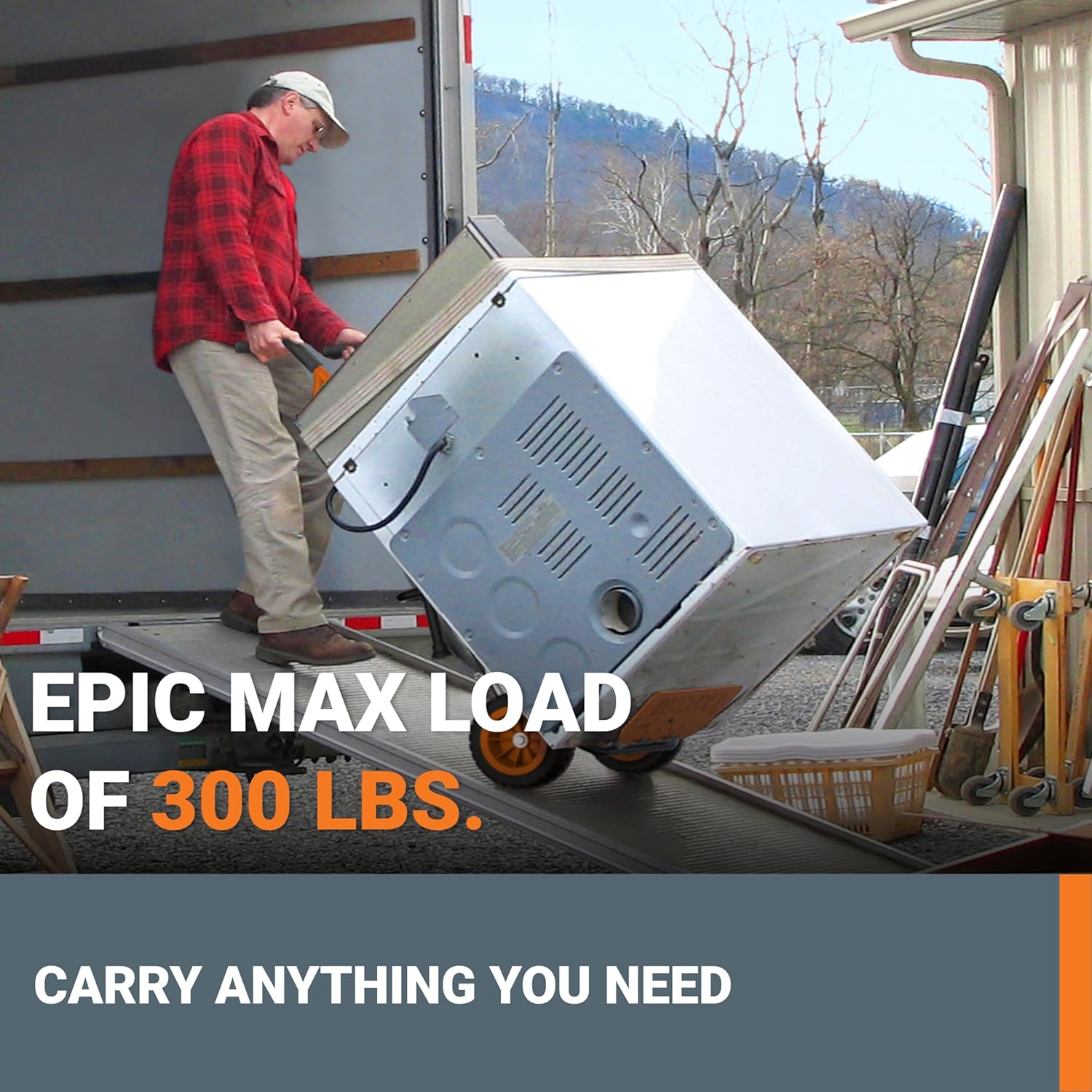 Worx Aerocart 8-in-1 Yard Cart, Heavy Duty Wheelbarrow & Dolly, 300 lbs Capacity, Turbo Lift Design