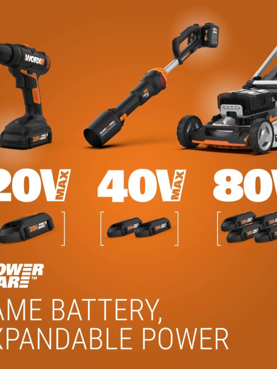 WORX WG163 GT 20V Cordless 12" Trimmer/Edger with Batteries & Charger, 2-in-1 Function, Instant Line Feed