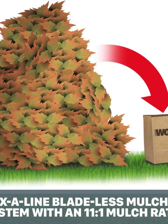 Worx WG430 13 Amp Electric Leaf Mulcher, Portable, Efficient 11:1 Mulch Ratio, Tool-Free Assembly