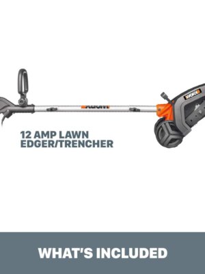 WORX WG896 12 Amp 2-in-1 Electric Lawn Edger & Trencher, 7.5″ Blade, Adjustable Depth