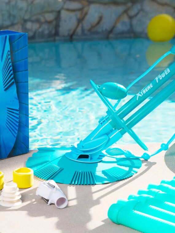 XtremepowerUS Automatic Suction Pool Cleaner with 10 Hoses, Eco-Friendly, Self-Navigating for 30' Pools