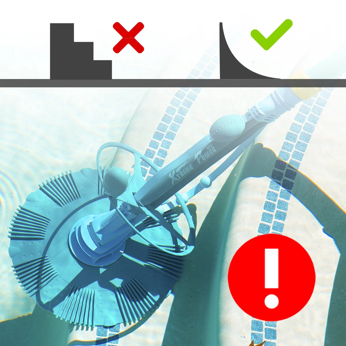 XtremepowerUS Automatic Suction Pool Cleaner with 10 Hoses, Eco-Friendly, Self-Navigating for 30' Pools