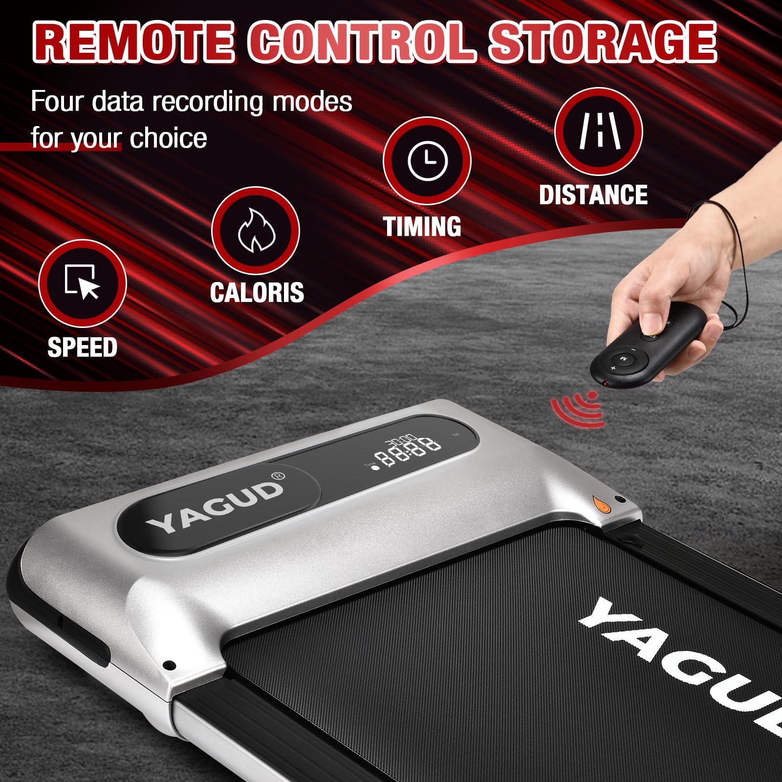 Yagud 2 in 1 Under Desk Treadmill, 2.5HP Motor, LED Display, Non-Slip Belt, Home & Office Fitness