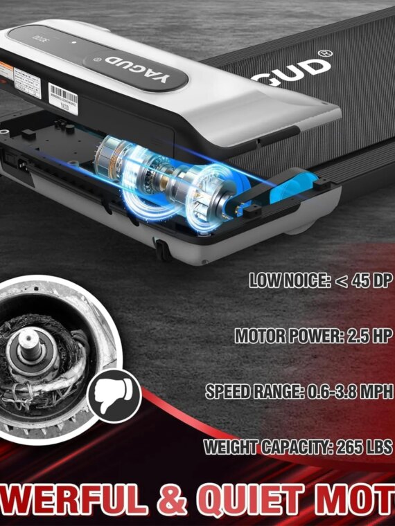 Yagud 2 in 1 Under Desk Treadmill, 2.5HP Motor, LED Display, Non-Slip Belt, Home & Office Fitness