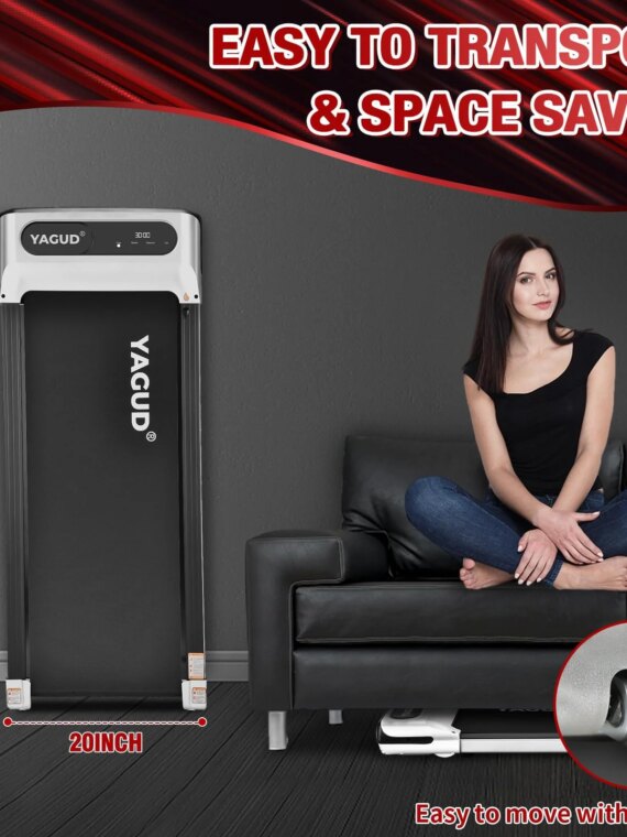 Yagud 2 in 1 Under Desk Treadmill, 2.5HP Motor, LED Display, Non-Slip Belt, Home & Office Fitness