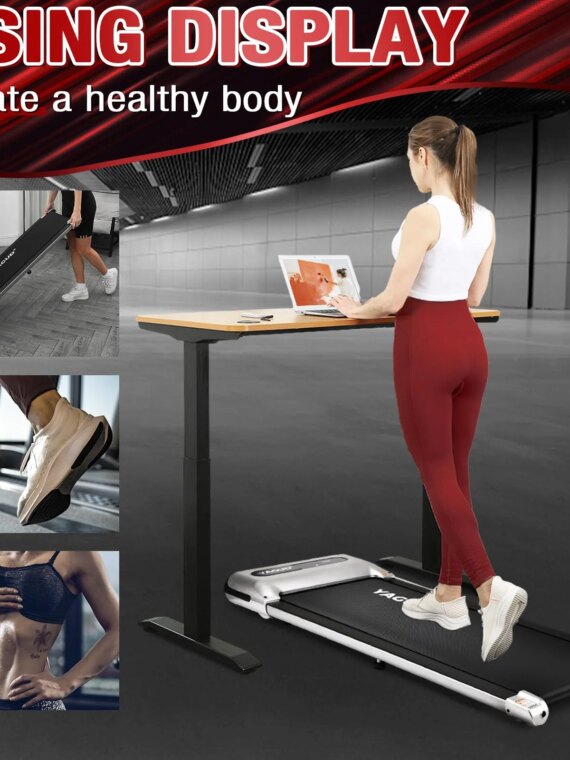 Yagud 2 in 1 Under Desk Treadmill, 2.5HP Motor, LED Display, Non-Slip Belt, Home & Office Fitness