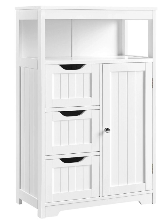 Yaheetech Bathroom Floor Cabinet, Wooden Storage Organizer with Adjustable Shelf & Safety Features