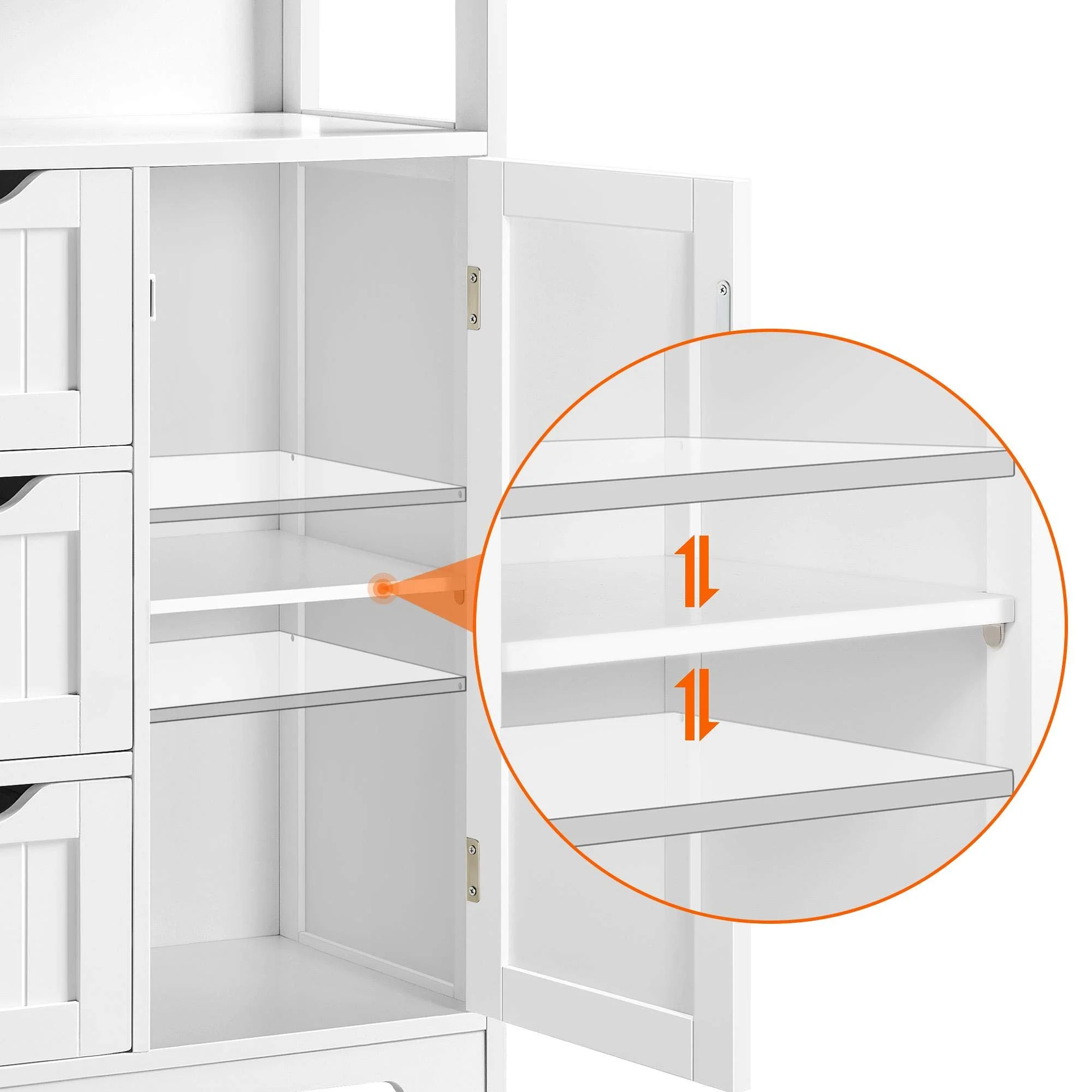 Yaheetech Wooden Bathroom Floor Cabinet with Adjustable Shelf, Ample Storage & Safety Features